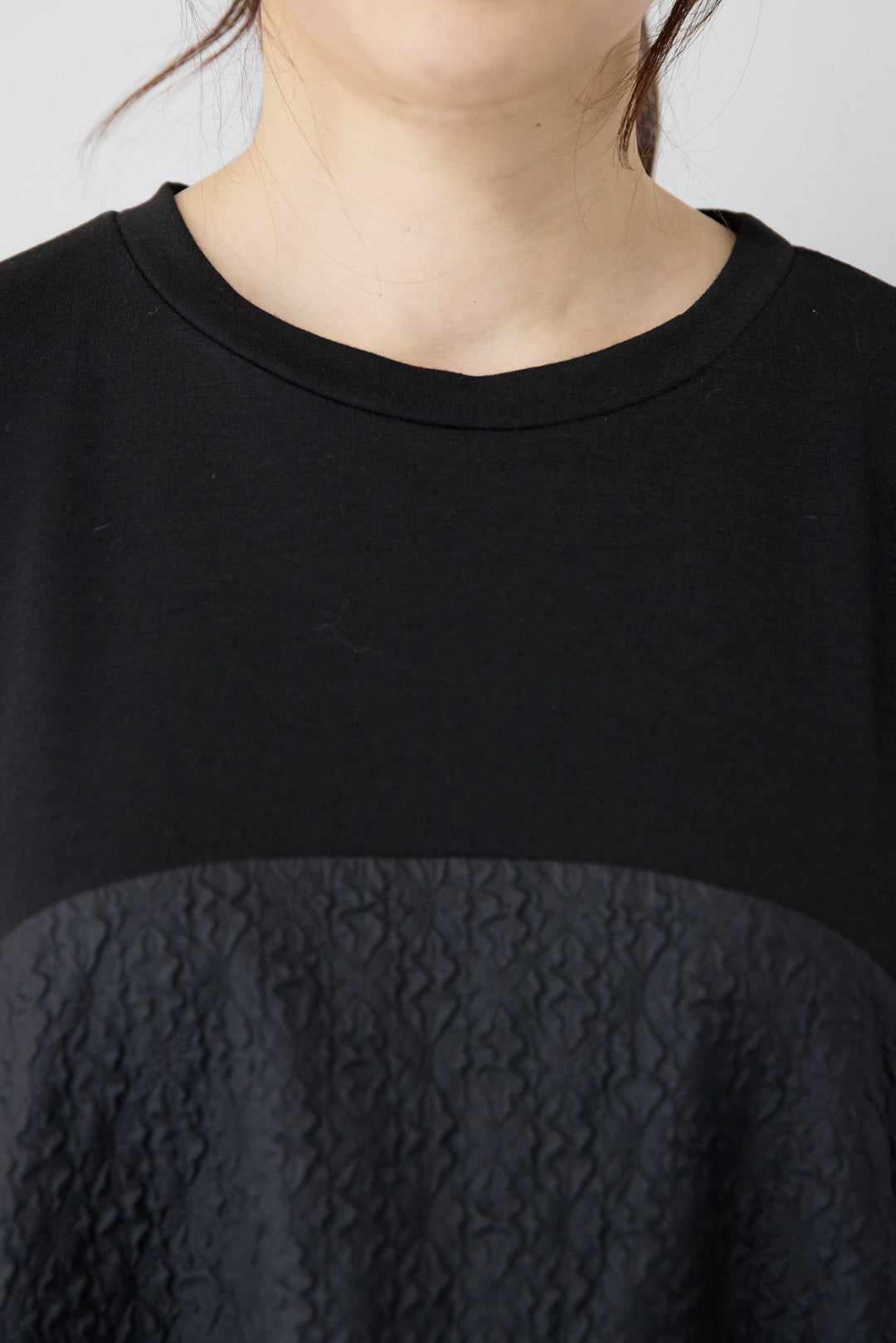 ジャガード切替コクーンワンピ