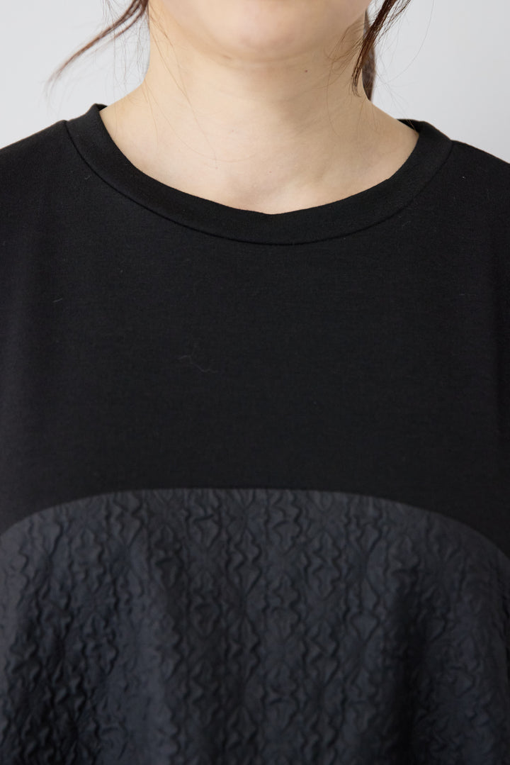 ジャガード切替コクーンワンピ