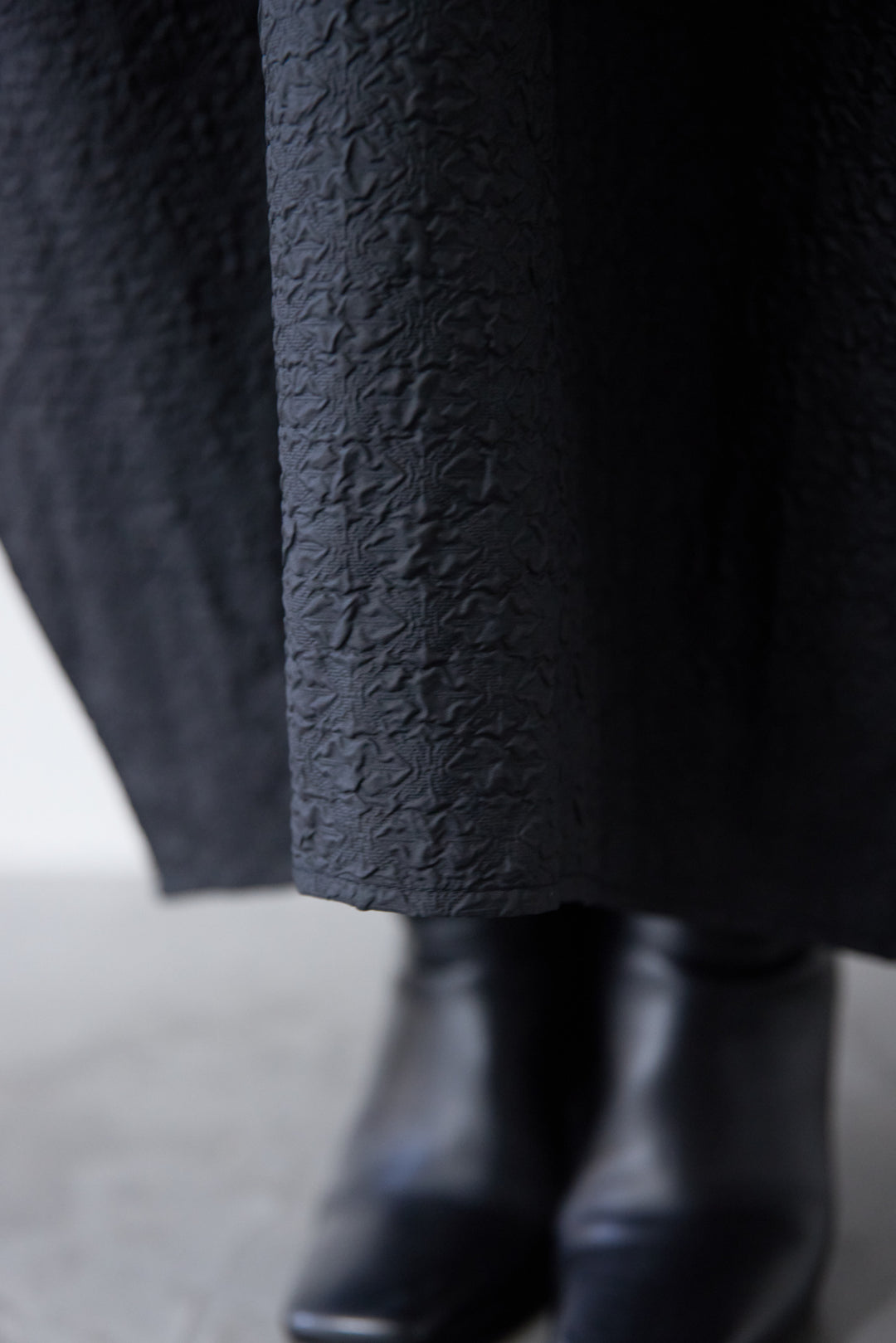 ジャガード切替コクーンワンピ