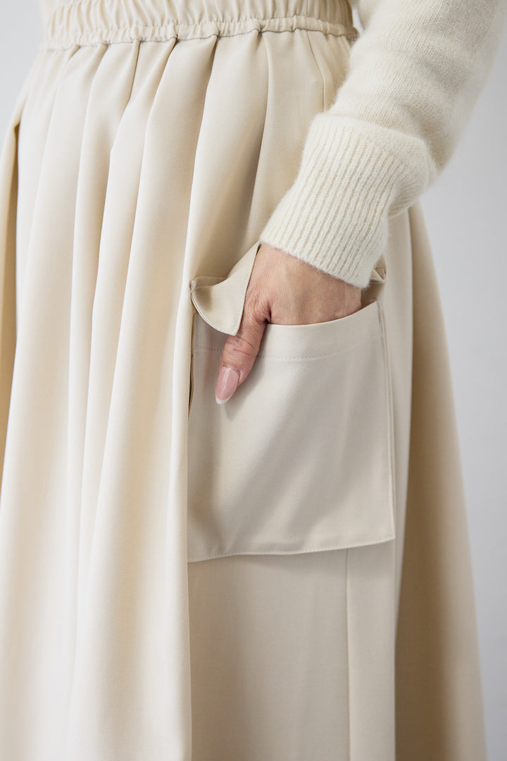サイドポケット ギャザーフレアスカート