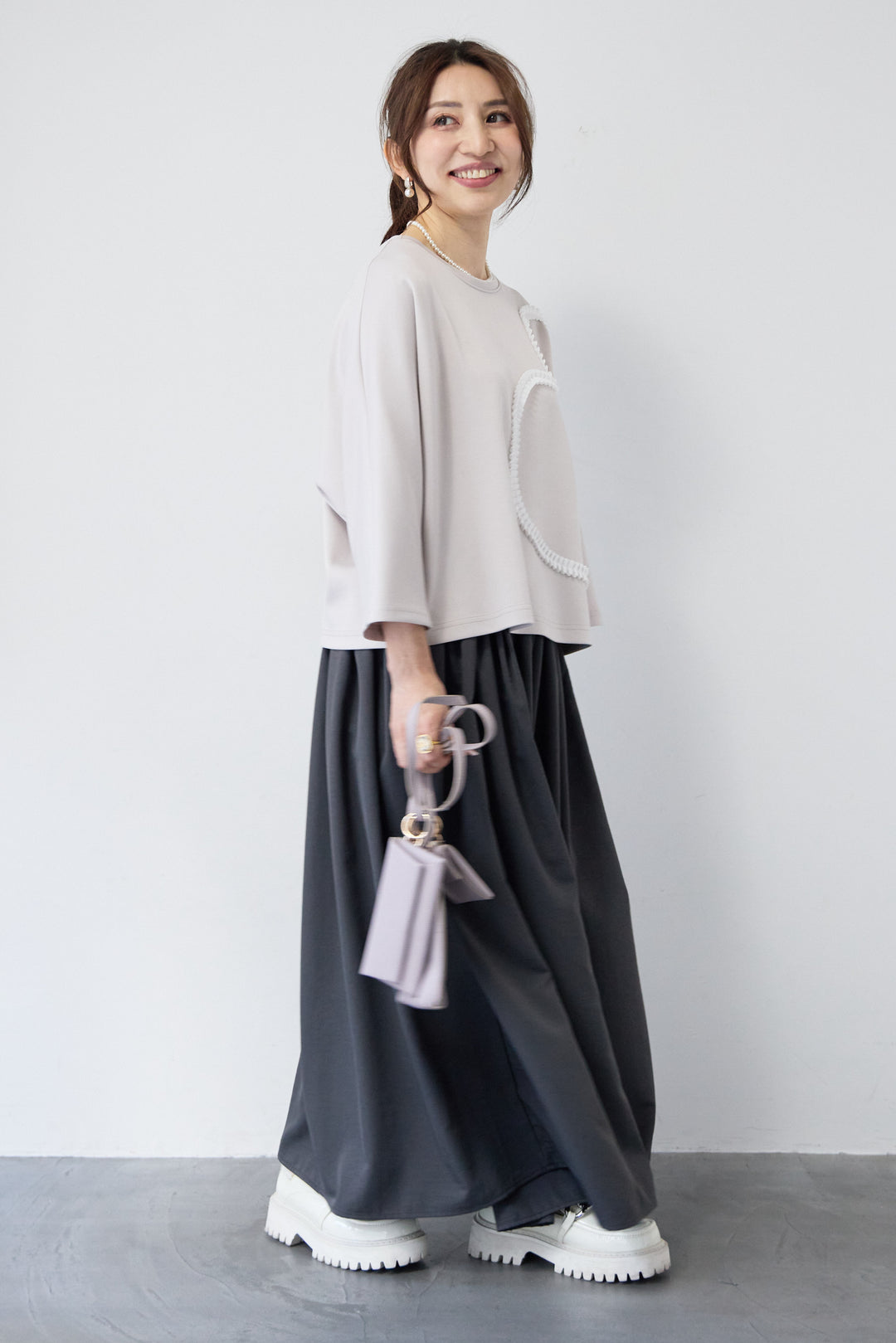 ハートデザインダンボールプルオーバー