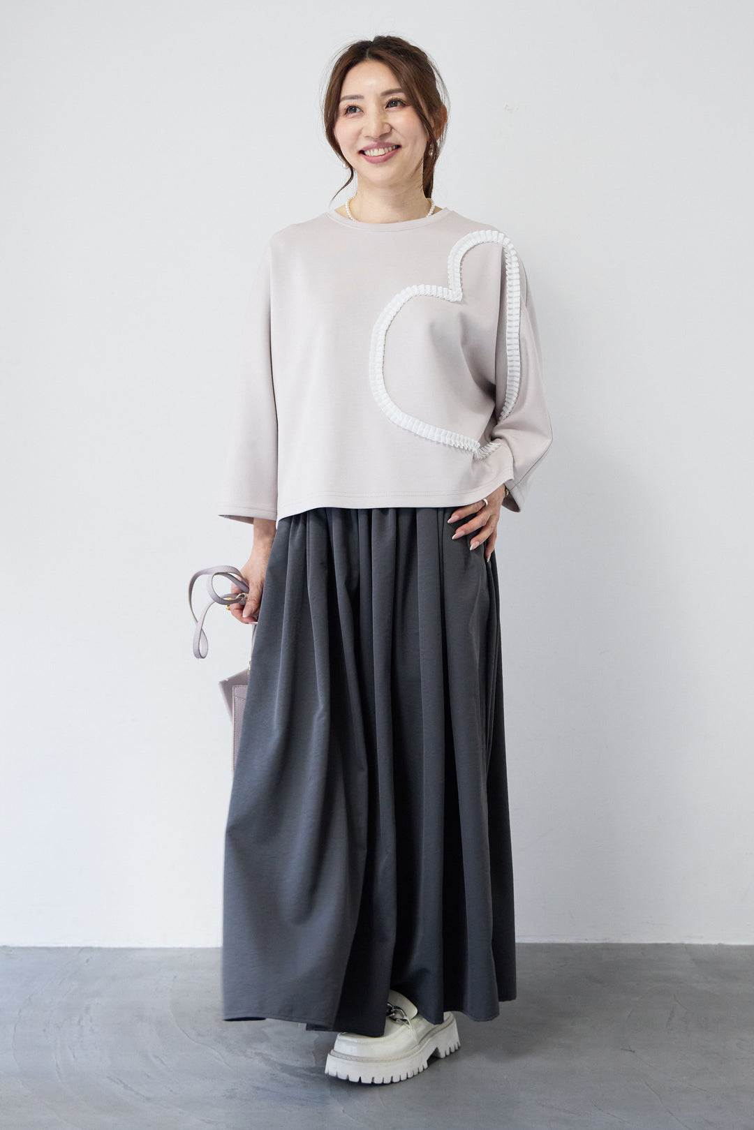 ハートデザインダンボールプルオーバー