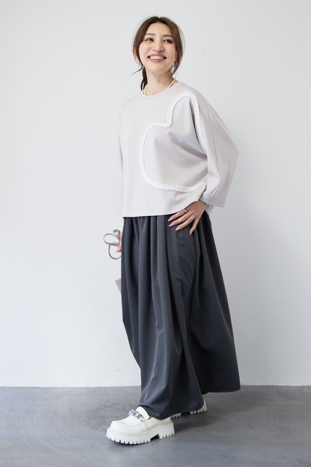 ハートデザインダンボールプルオーバー