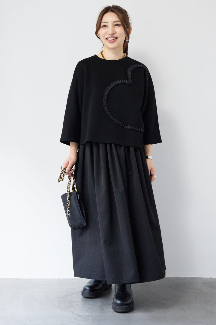 ハートデザインダンボールプルオーバー