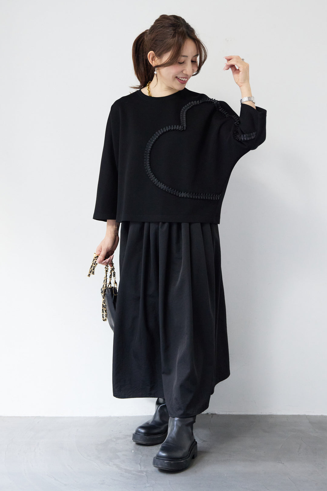 ハートデザインダンボールプルオーバー