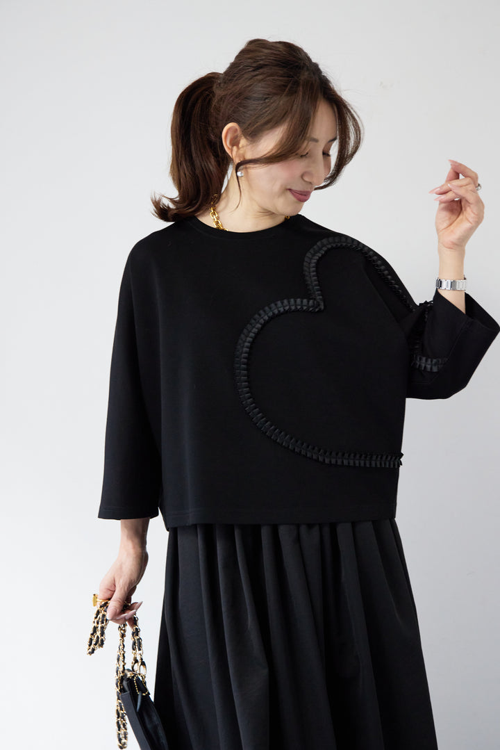 ハートデザインダンボールプルオーバー