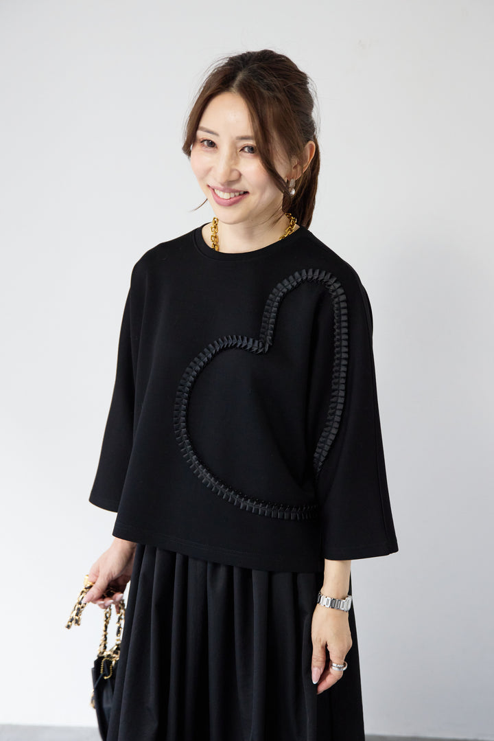 ハートデザインダンボールプルオーバー