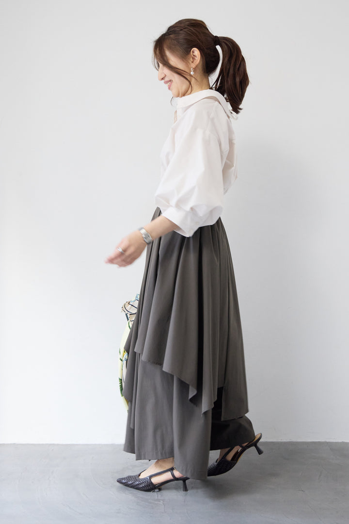 レースアップボリューム袖ブラウス