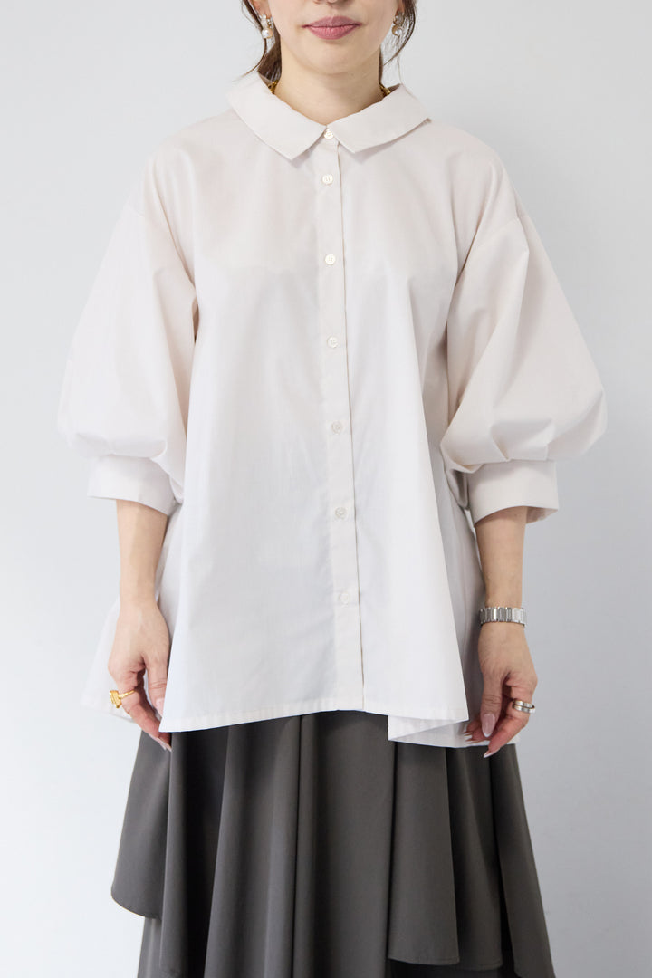 レースアップボリューム袖ブラウス