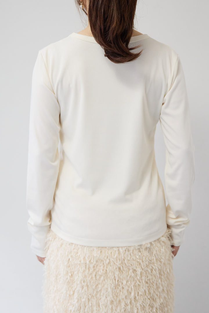 ストレッチクルーネックロンT