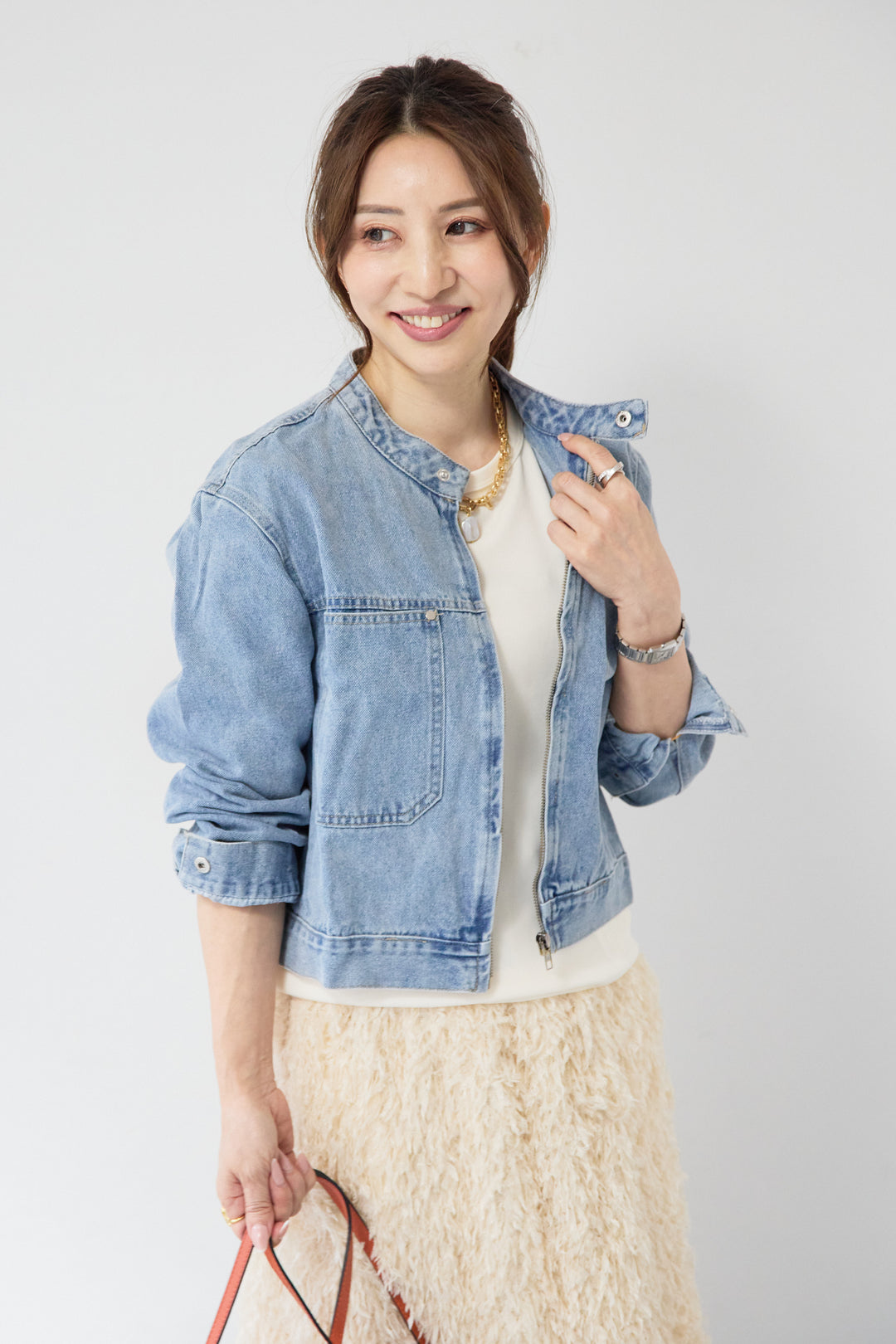 ストレッチクルーネックロンT