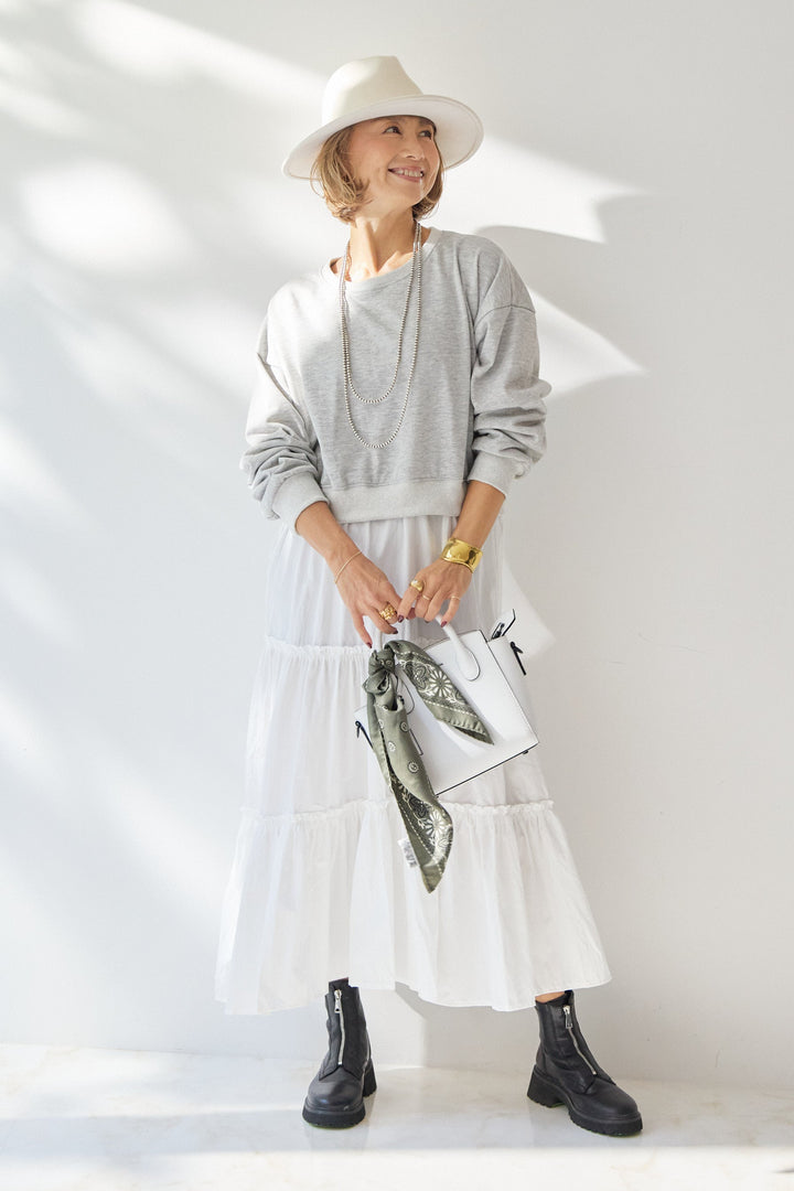 スウェットドッキングティアードワンピース