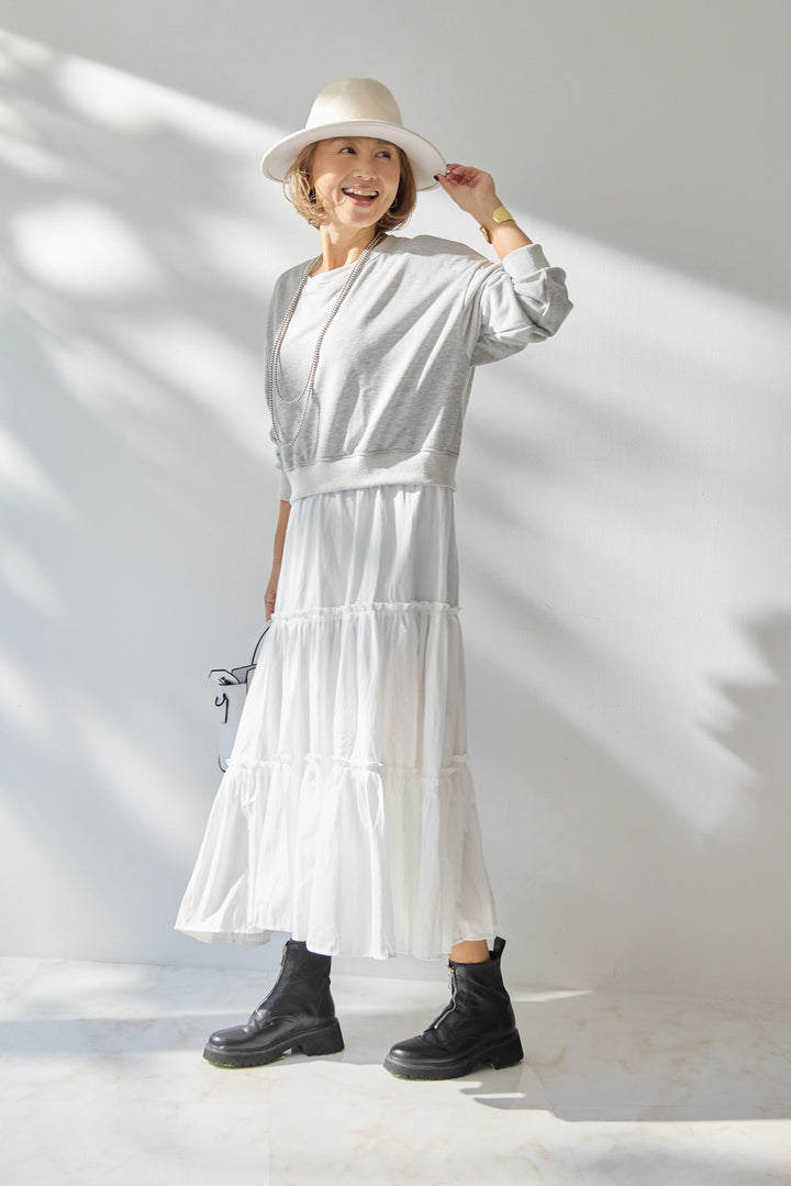 スウェットドッキングティアードワンピース