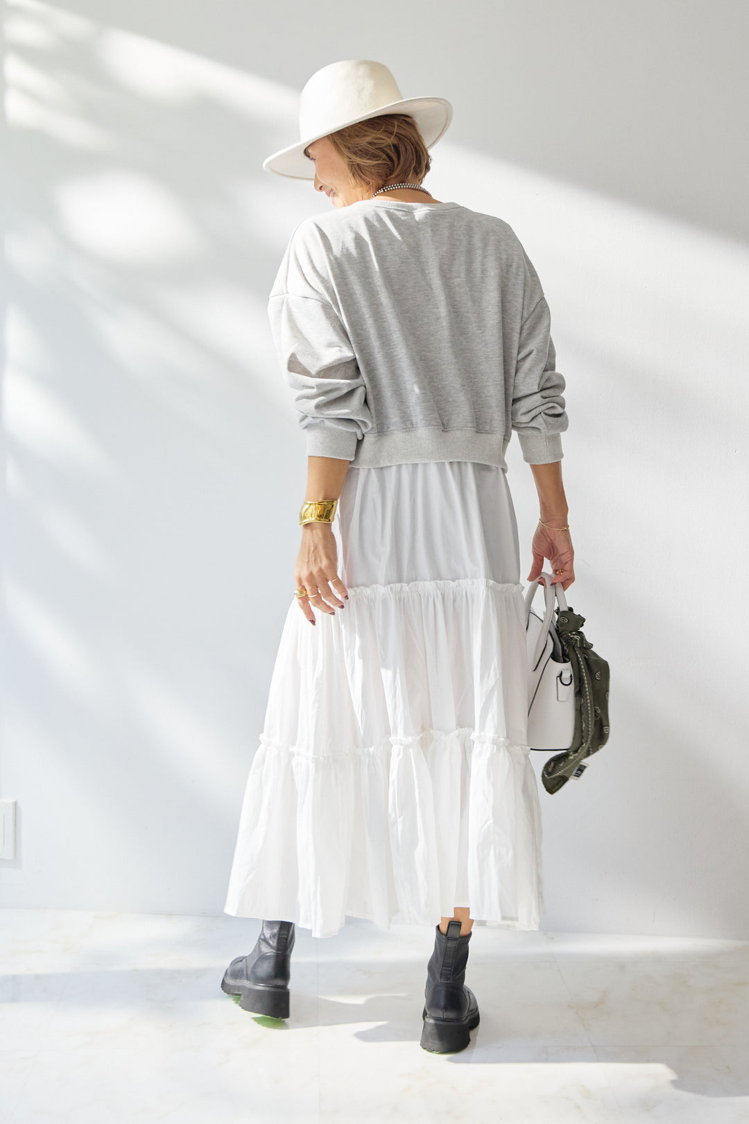 スウェットドッキングティアードワンピース