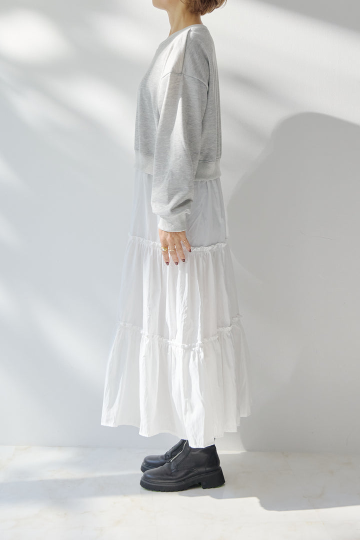 スウェットドッキングティアードワンピース