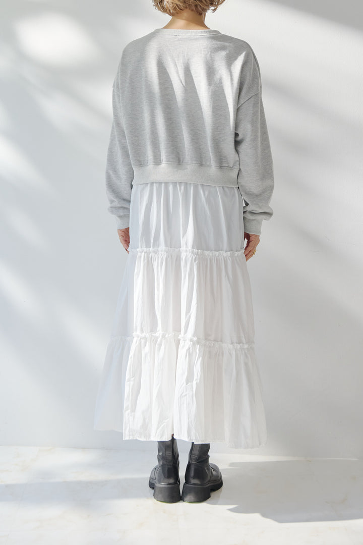 スウェットドッキングティアードワンピース