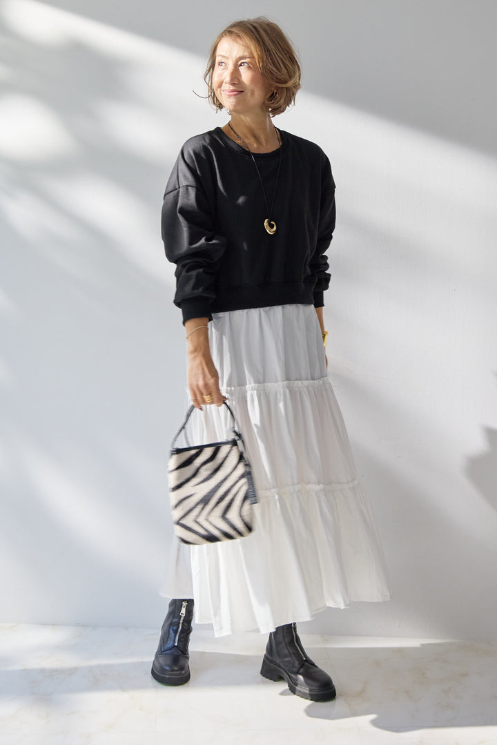 スウェットドッキングティアードワンピース