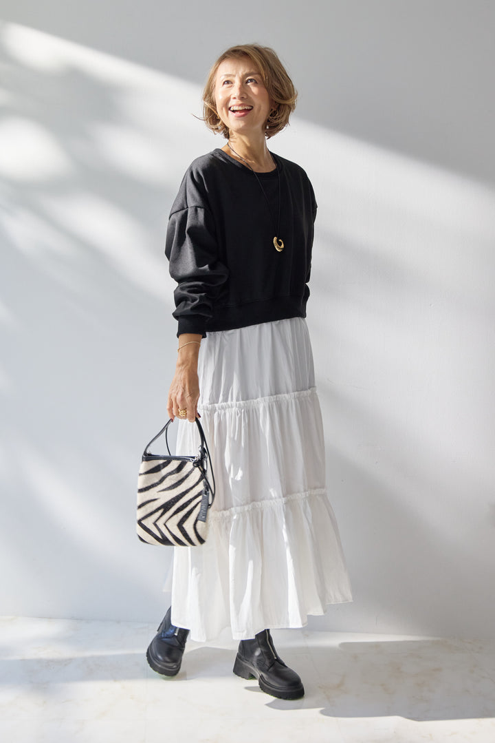 スウェットドッキングティアードワンピース