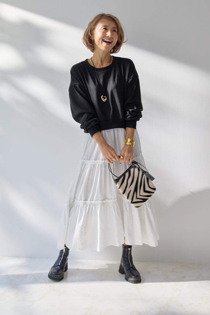 スウェットドッキングティアードワンピース