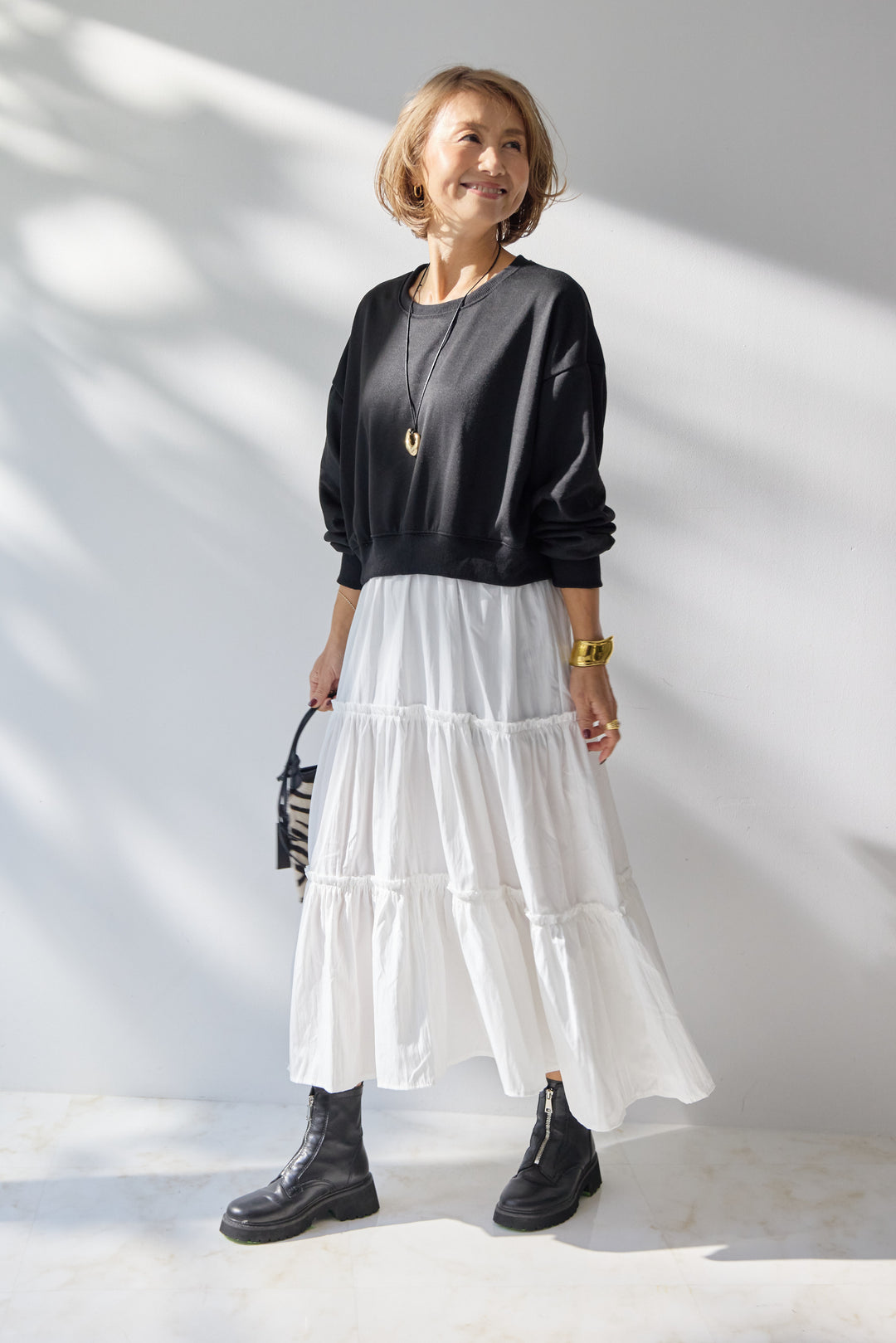 スウェットドッキングティアードワンピース