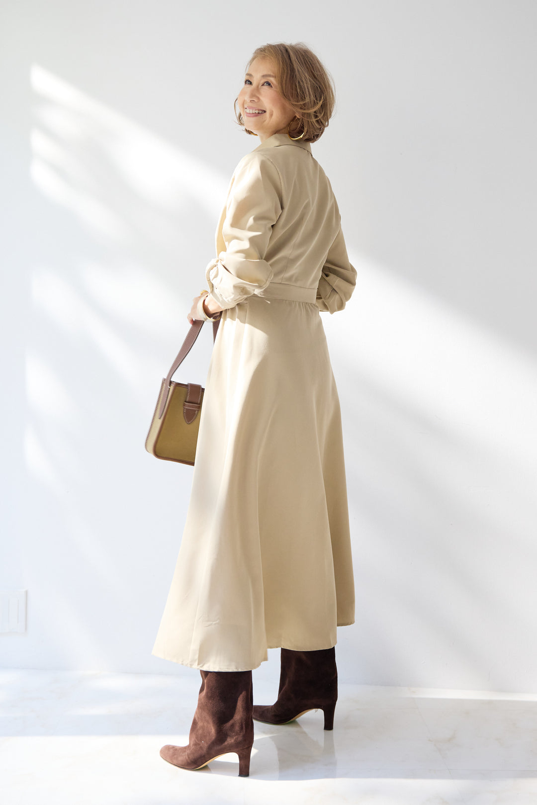 カシュクールデザインシャツワンピース