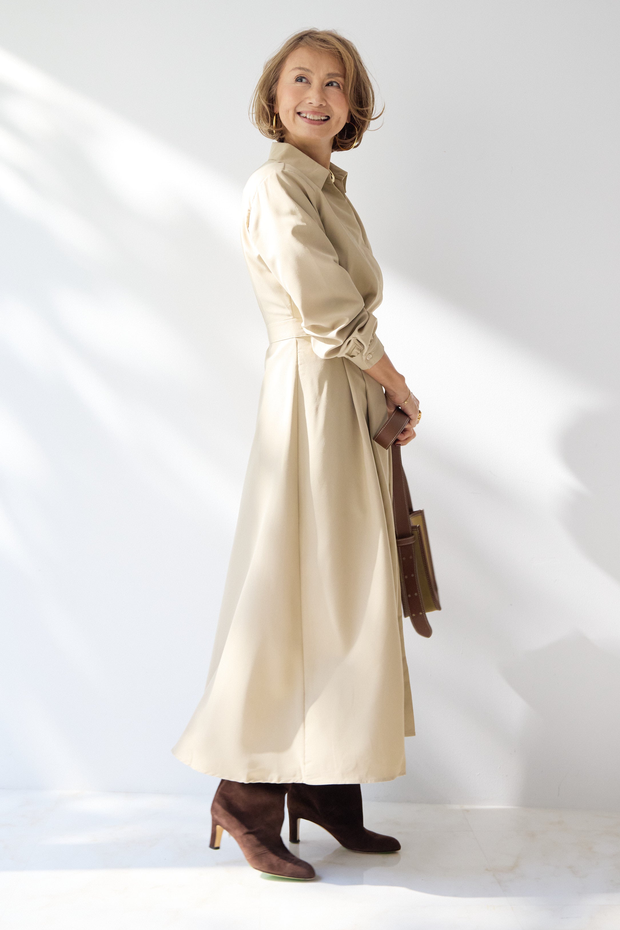 カシュクールデザインシャツワンピース – plusotoha