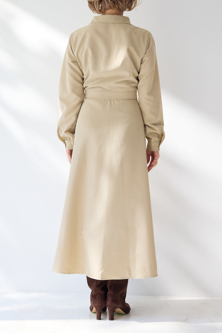 カシュクールデザインシャツワンピース