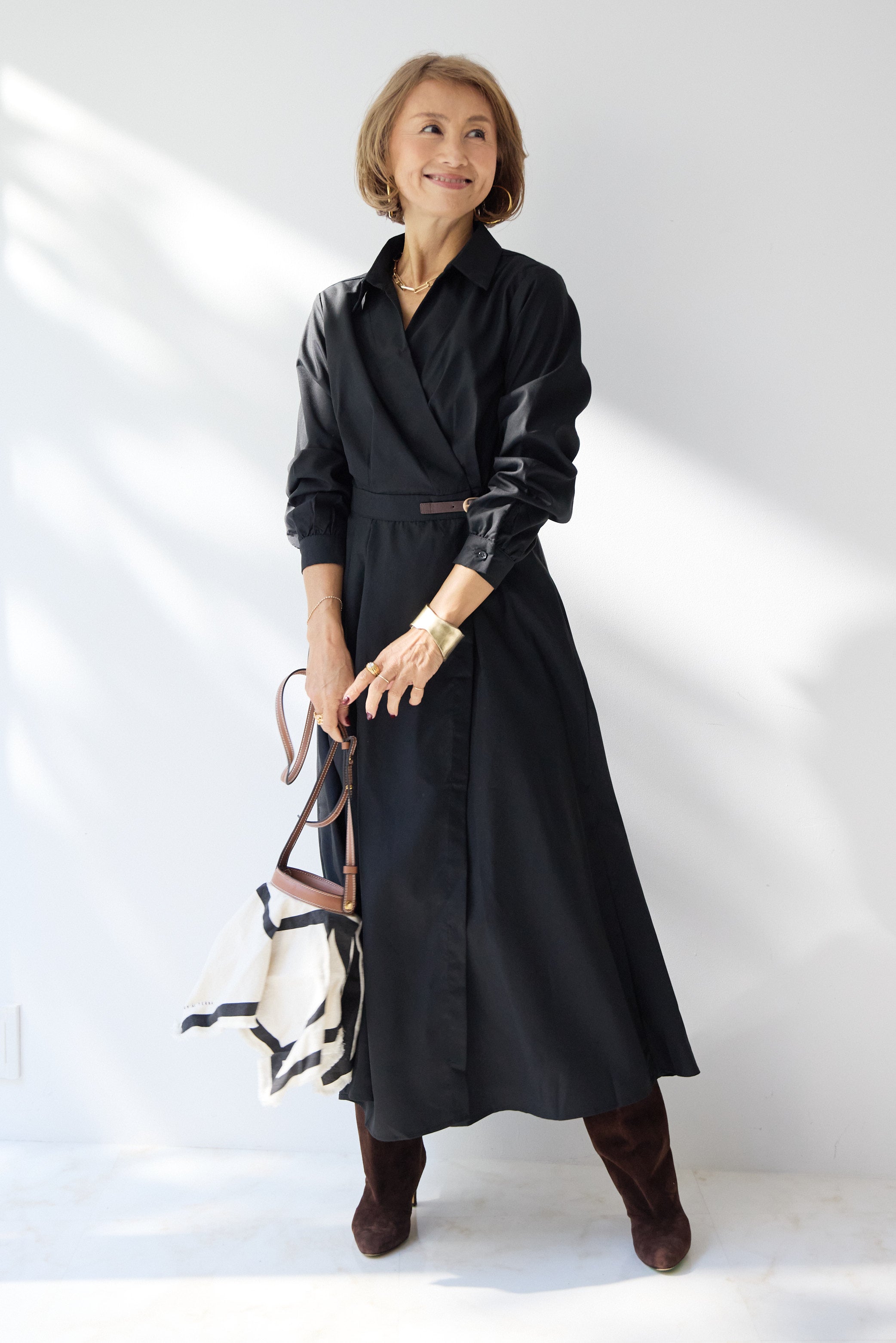 カシュクールデザインシャツワンピース – plusotoha