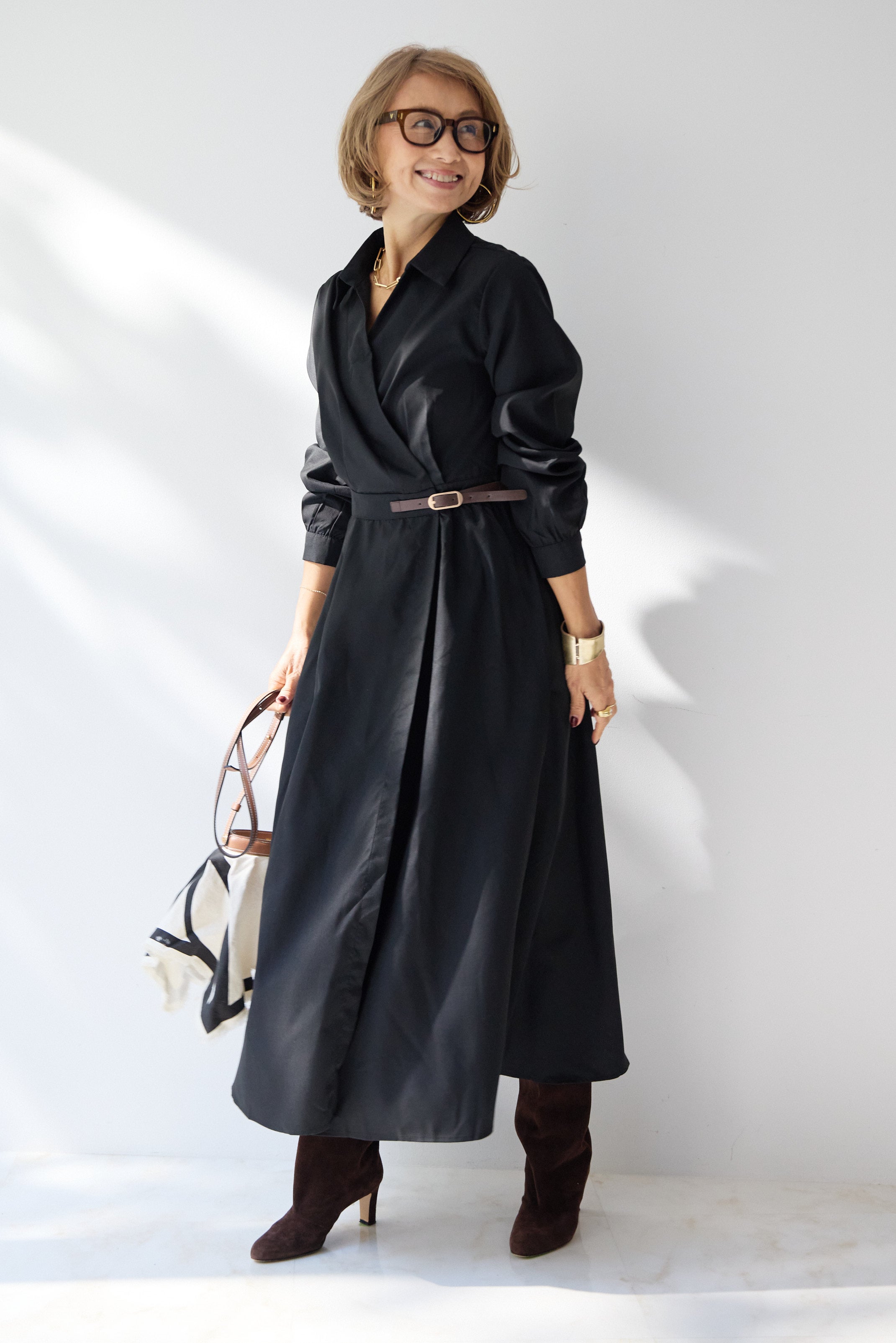 カシュクールデザインシャツワンピース – plusotoha