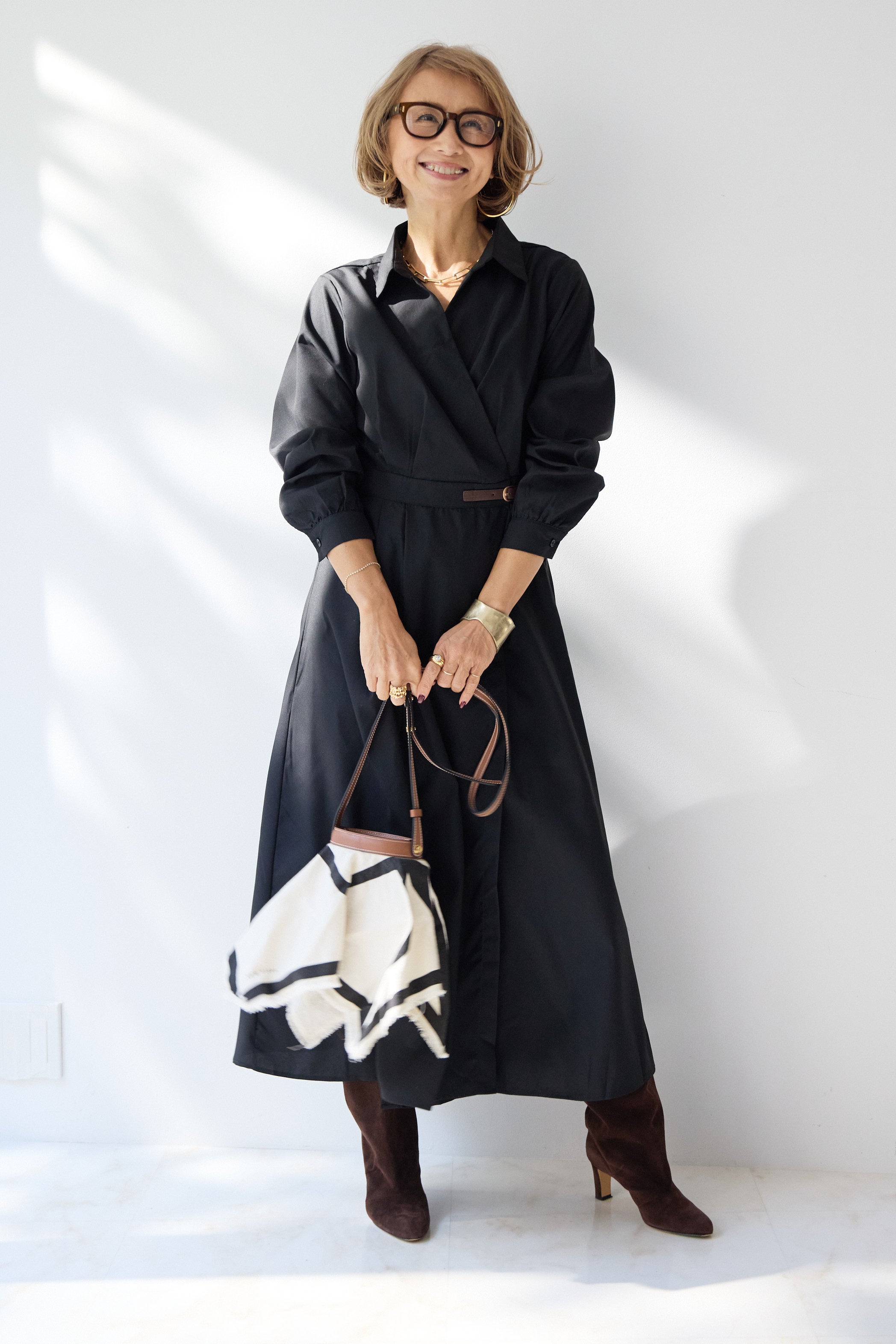 カシュクールデザインシャツワンピース – plusotoha