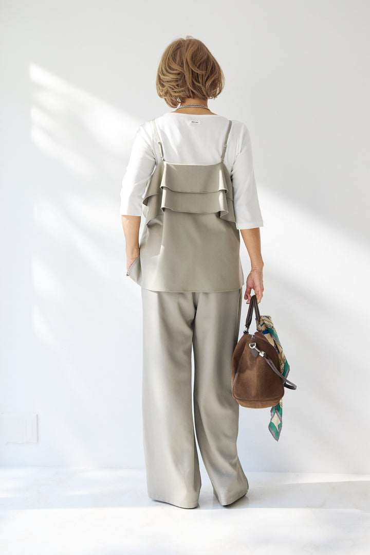 【イージーケア】ティアードフリル キャミソール