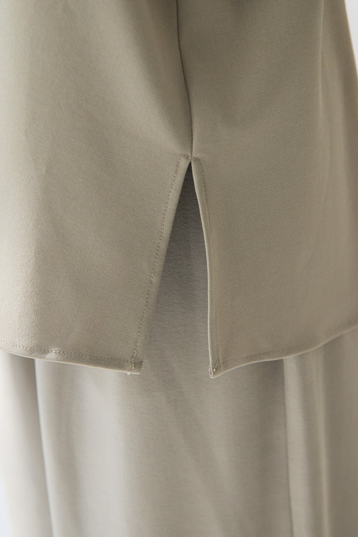 [SET]【イージーケア】ティアードフリル キャミソール+【イージーケア】ストレッチタックワイドパンツ+ベーシックフィット七分袖カットソー(3set)