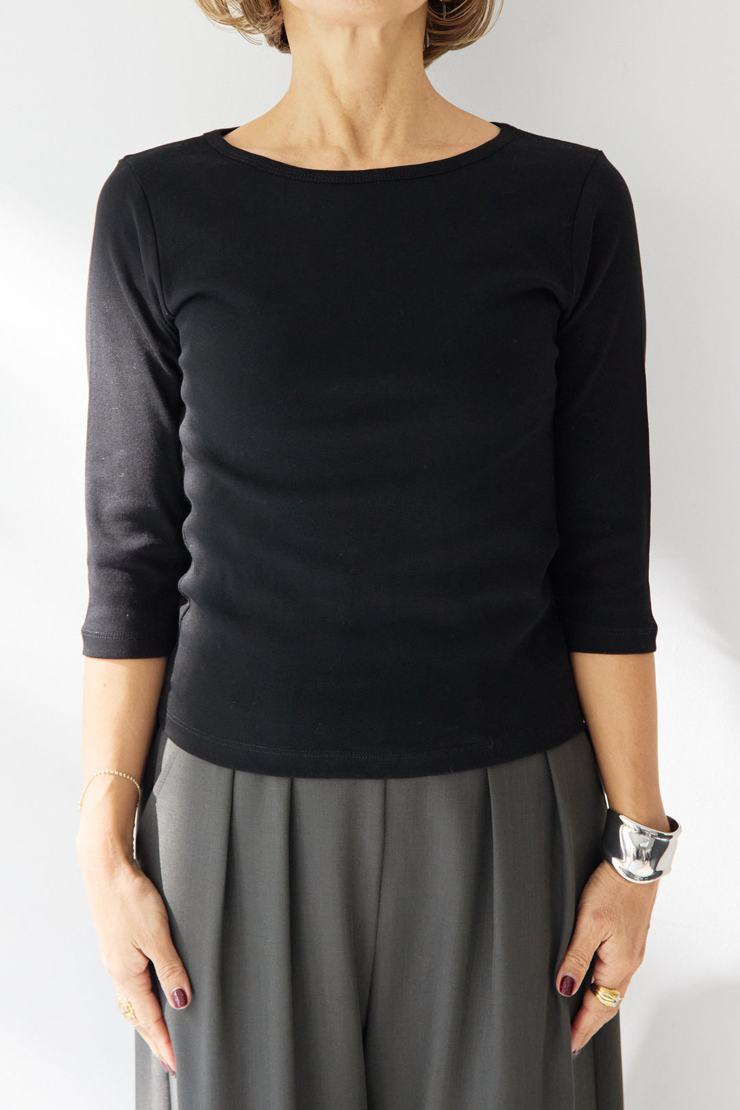 ベーシックフィット七分袖カットソー