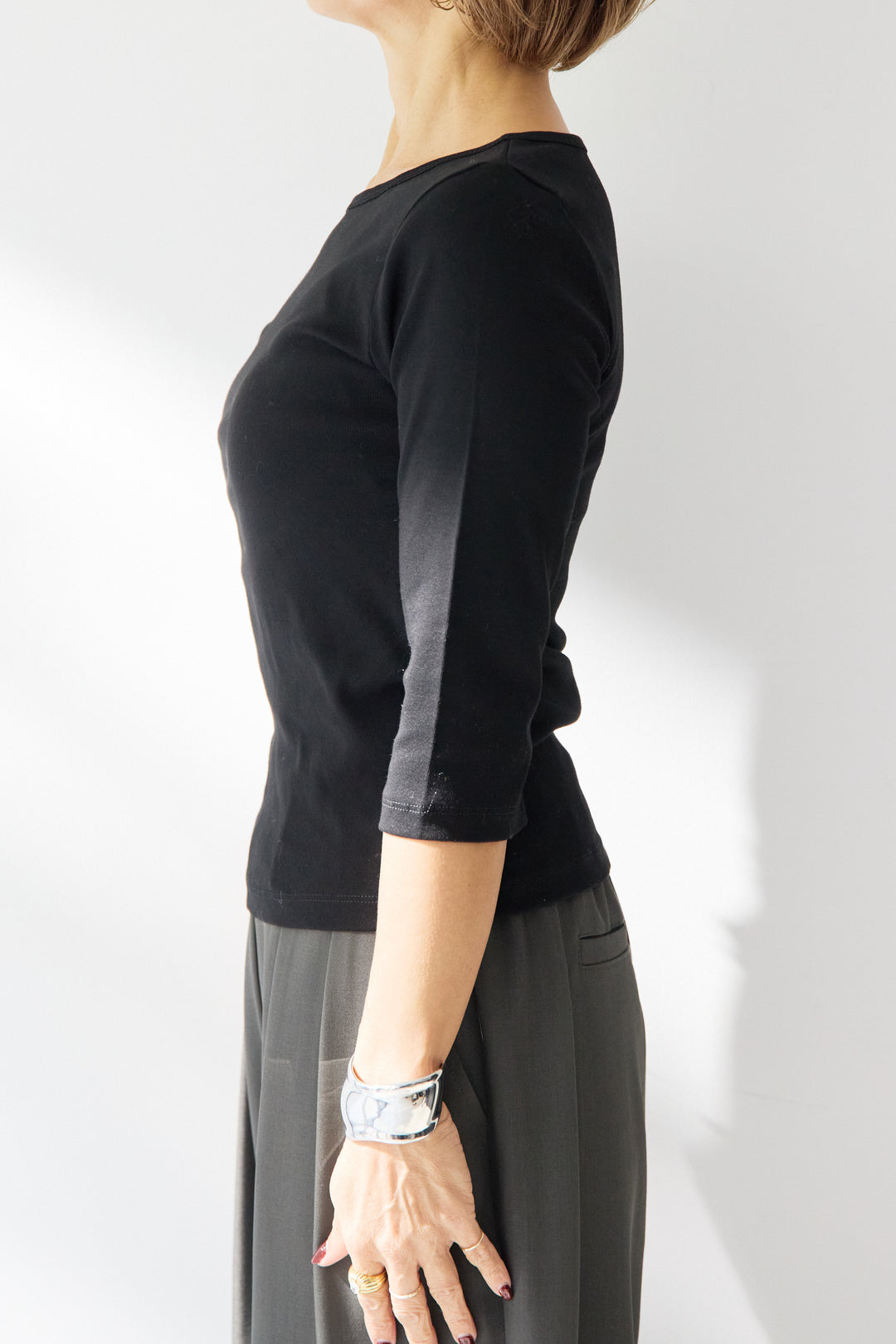 ベーシックフィット七分袖カットソー