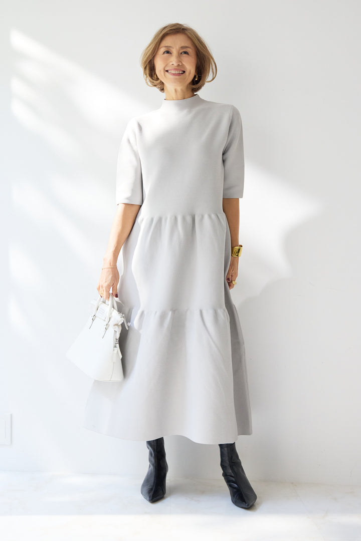 ティアードニットワンピース