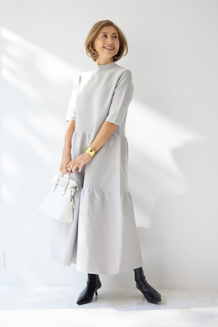 ティアードニットワンピース