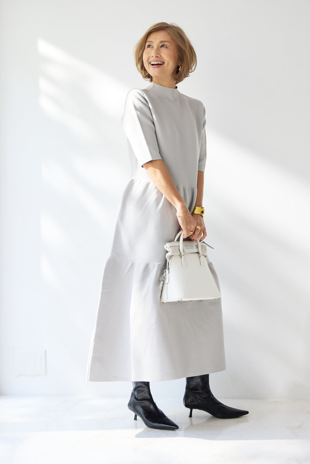 ティアードニットワンピース