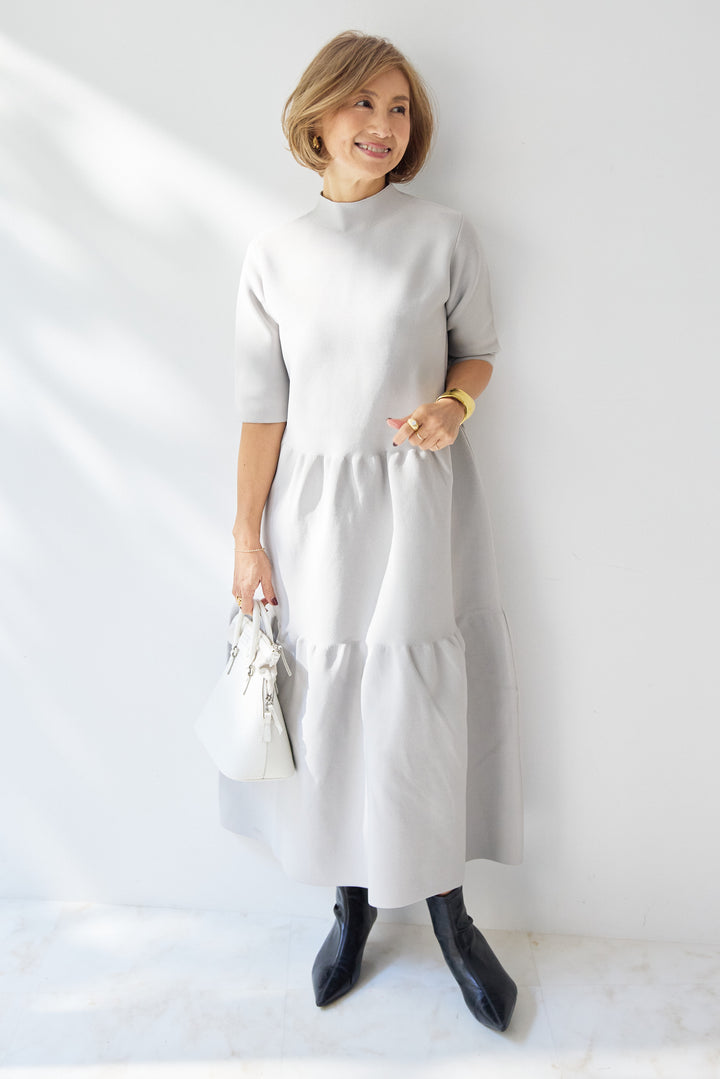 ティアードニットワンピース