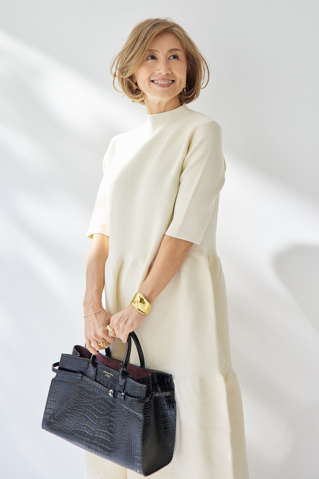 ティアードニットワンピース