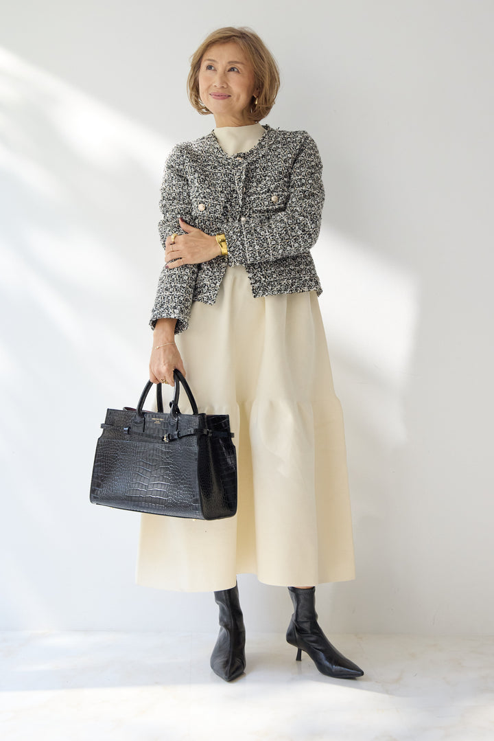 ティアードニットワンピース