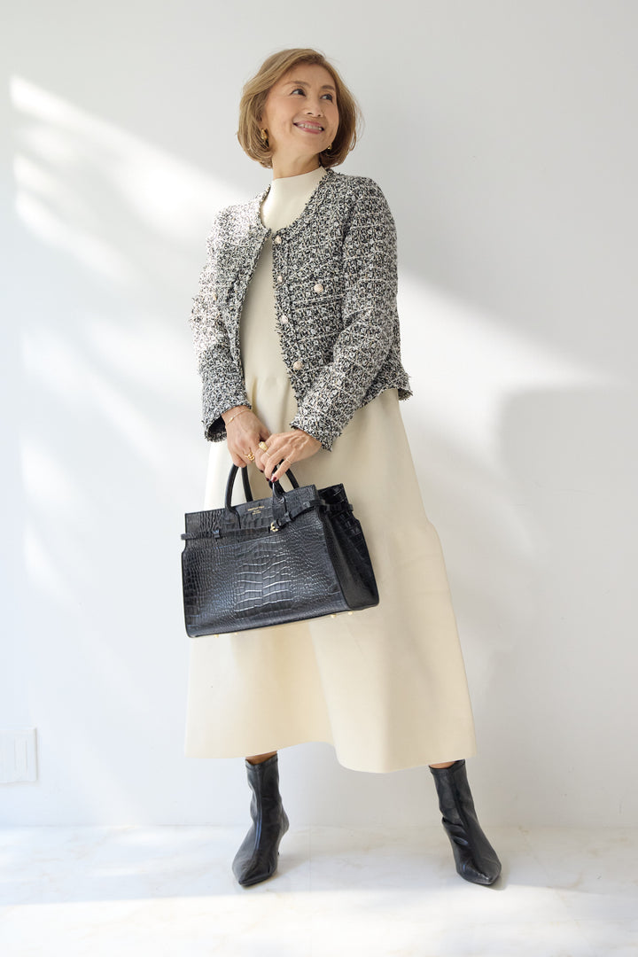 ティアードニットワンピース