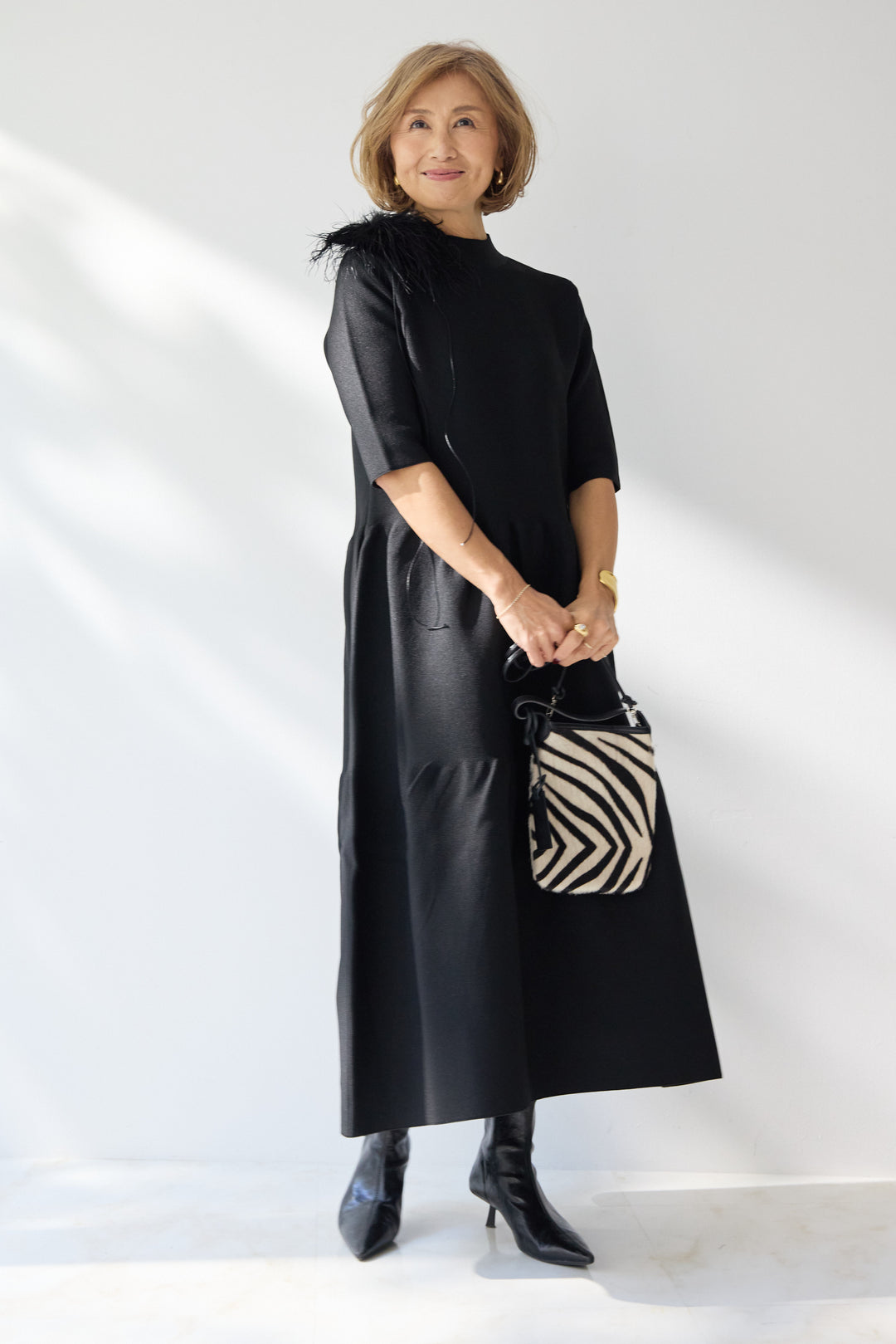 ティアードニットワンピース