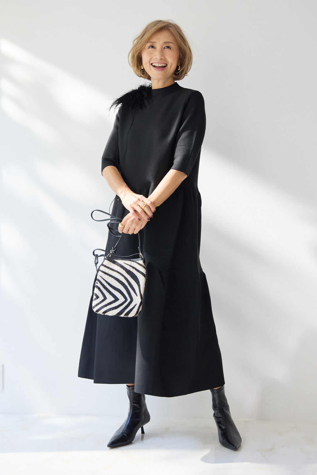 ティアードニットワンピース