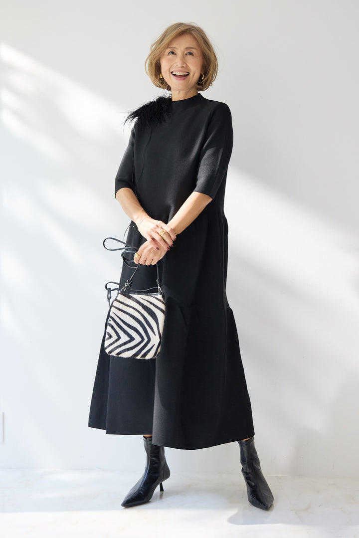 ティアードニットワンピース