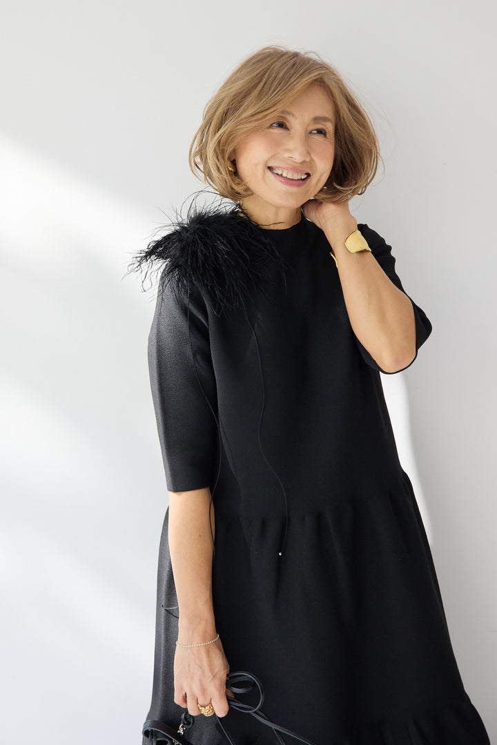 ティアードニットワンピース