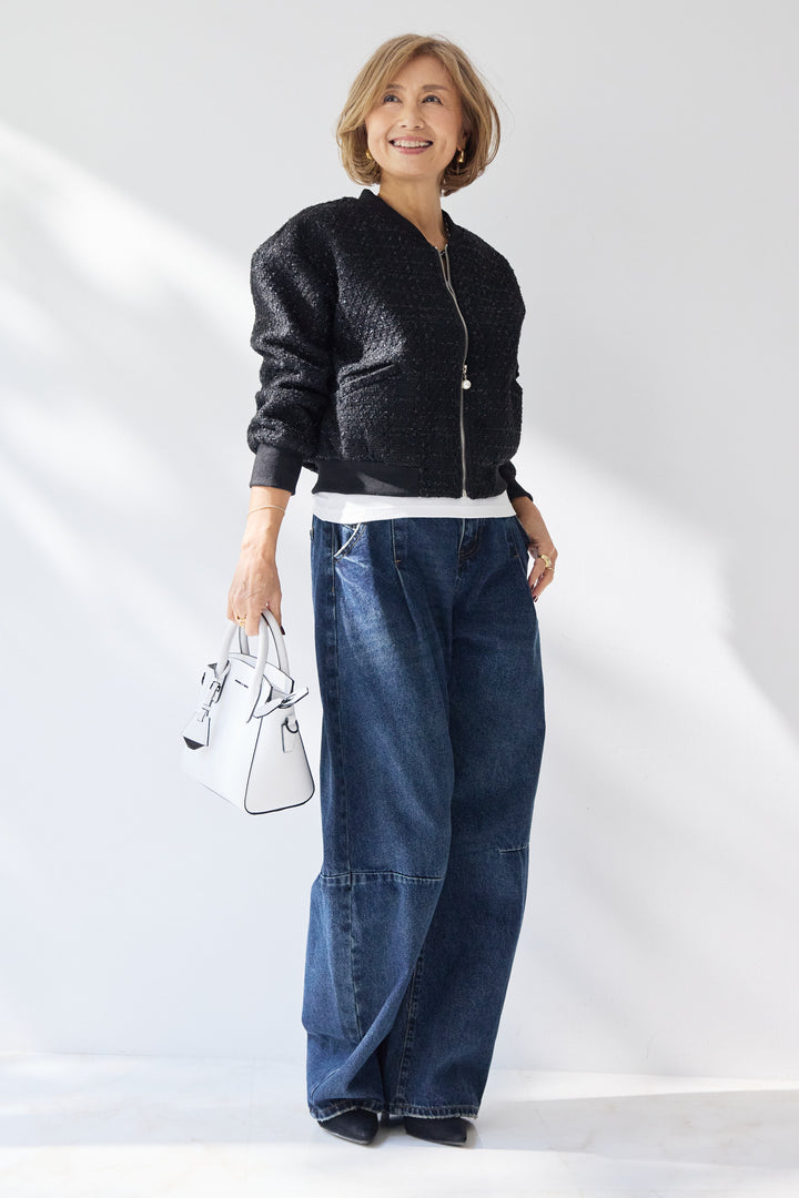 カーブデニムパンツ