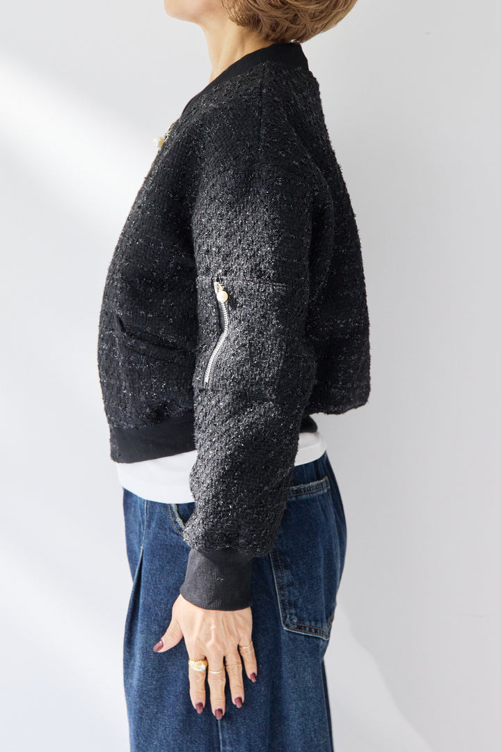 ツイードジップブルゾン