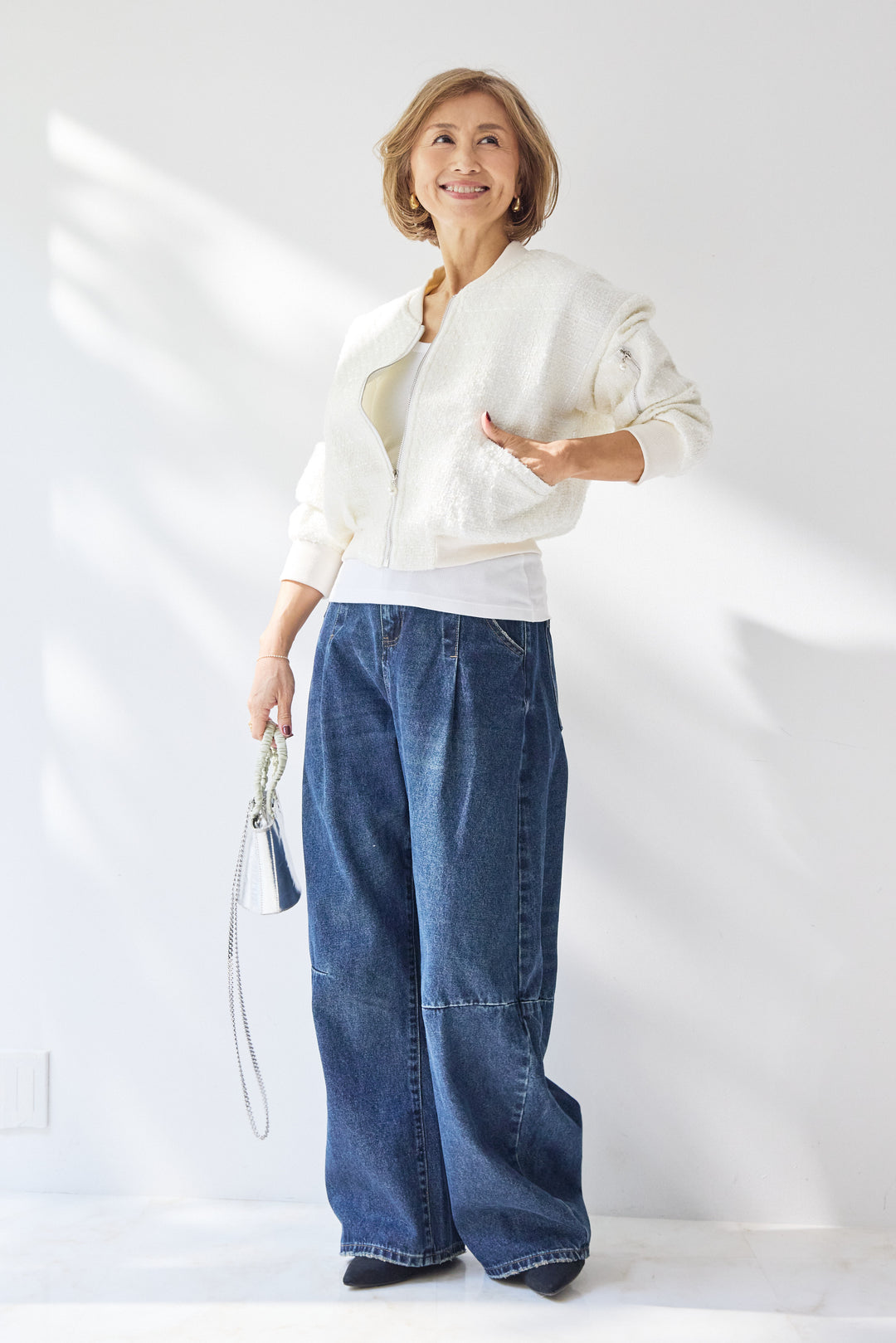 ツイードジップブルゾン