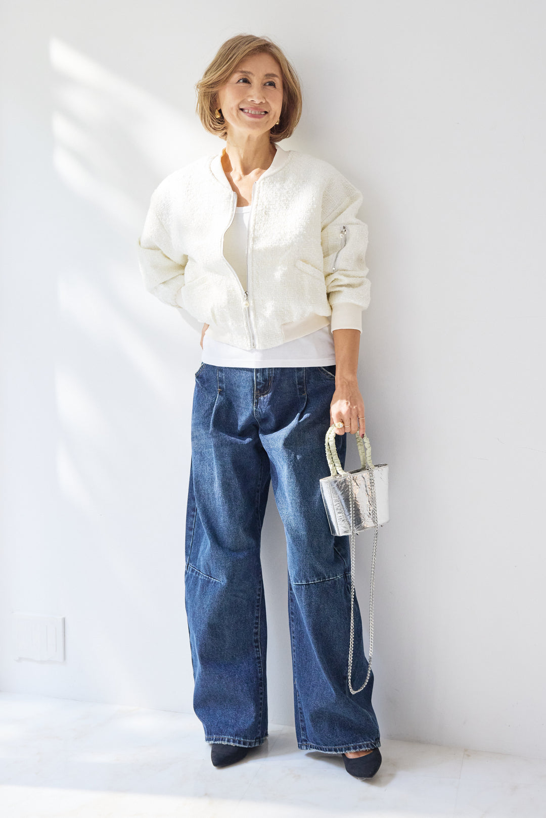 ツイードジップブルゾン