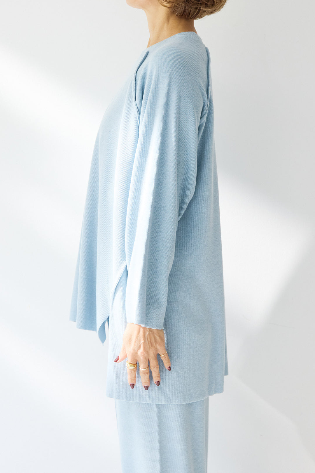 [SET]ラグランスリーブニットソーセットアップ+シルキーエリュール レースキャミソール(2set)